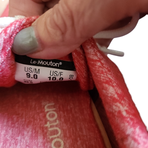 Unisex Red Le Mouton Wool Tennis Shoes Sneakers Size 10 - Picture 9 of 10